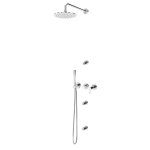 Bruma Leaf Zestaw prysznicowy podtynkowy z deszczownicą ścienną Ø 250 mm i 3 dysze podtynkowe Chrom 1673634CR