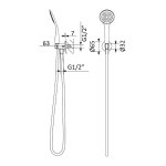 Bruma Leaf Zestaw prysznicowy z przyłączem kątowym i uchwytem Chrom 1455920CR