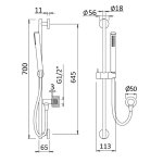 Bruma Leaf Zestaw prysznicowy z przyłączem i drążkiem na słuchawkę Chrom 1455732CR