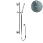 Bruma Leaf Zestaw prysznicowy z przyłączem i drążkiem na słuchawkę Satinox 1455732ST