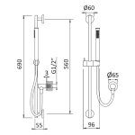      Bruma Leaf Zestaw prysznicowy z przyłączem i drążkiem na słuchawkę Sunrise 1455753SR