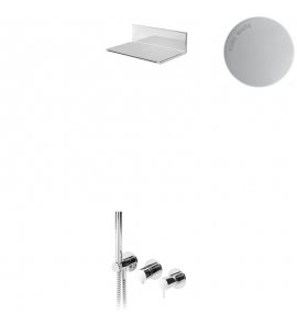 ---Bruma Leaf2 Bateria natryskowa podtynkowa z deszczownicą kaskadową Pure White 1675742PW