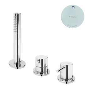 Bruma Leaf2 Bateria natryskowa stojąca z zestawem prysznicowym Pure White 1675012PW