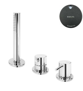 Bruma Leaf2 Bateria natryskowa stojąca z zestawem prysznicowym Gunmetal 1675012MG