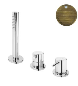 Bruma Leaf2 Bateria natryskowa stojąca z zestawem prysznicowym Old Brass / Vieux Laiton 1675012LE