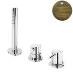 Bruma Leaf2 Bateria natryskowa stojąca z zestawem prysznicowym Old Brass / Vieux Laiton 1675012LE