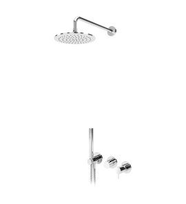 Bruma Leaf2 Bateria natryskowa podtynkowy z deszczownicą Ø 230 mm i zestawem natryskowym Chrom 1673614CR