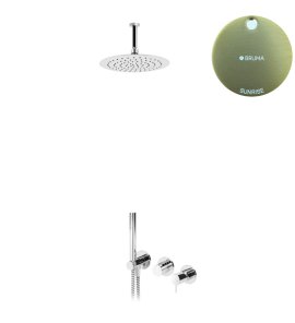 Bruma Leaf2 Bateria natryskowa podtynkowa z deszczownicą Ø 250 sufitową Sunrise 1673716SR