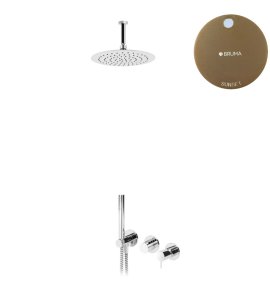 Bruma Leaf2 Bateria natryskowa podtynkowa z deszczownicą Ø 250 sufitową Sunset 1673716SS
