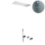 Bruma Leaf2 Bateria natryskowa podtynkowy z deszczownicą ścienną Satinox 1673630ST