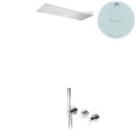 Bruma Leaf2 Bateria natryskowa podtynkowy z deszczownicą ścienną Pure White 1673630PW