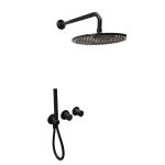   Bruma Leaf2 Bateria natryskowa podtynkowy z deszczownicą Ø25 i zestawem natryskowym Gunmetal 1673616GM W MAGAZYNIE!!