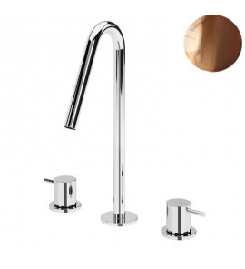 ----Bruma Leaf2 Bateria umywalkowa 3-otworowa bez korka Sunset 1672302SS