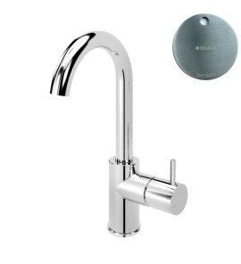 Bruma Leaf2 Bateria umywalkowa jednootworowa bez korka Satinox 1677102ST