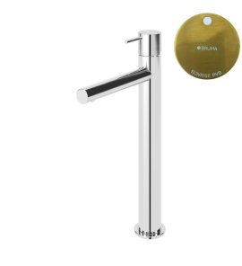 Bruma Leaf2 Bateria umywalkowa jednootworowa bez korka Sunrise PVD 1670004PR