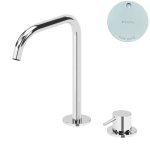 Bruma Leaf2 Bateria umywalkowa 2-otworowa bez korka, montowana na blacie Pure White 1670025PW