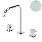 Bruma Leaf2 Bateria umywalkowa 3-otworowa bez korka, montowana na blacie Pure White 1670029PW