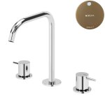 Bruma Leaf2 Bateria umywalkowa 3-otworowa bez korka, montowana na blacie Sunset 1670029SS