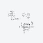 Bruma Leaf2 Bateria wannowo-natryskowa podtynkowa z 2 wyjściami Sunset 1673120SS