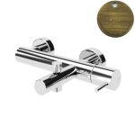 Bruma Leaf2 Bateria wannowo-natryskowa ścienna Old Brass / Vieux Laiton 1670302LE