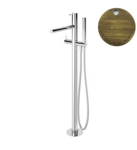 Bruma Leaf2 Bateria wannowo-natryskowa wolnostojąca Old Brass / Vieux Laiton 1679802LE