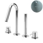 Bruma Leaf2 Bateria wannowo-natryskowa Na brzeg wanny Satinox 1679902ST