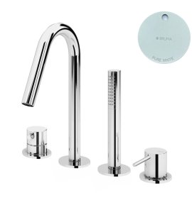 Bruma Leaf2 Bateria wannowo-natryskowa Na brzeg wanny Pure White 1679902PW