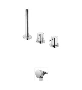 Bruma Leaf2 Bateria wannowo-natryskowa stojąca z wylewką w przelewie Chrom 1675212CR