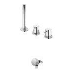 Bruma Leaf2 Bateria wannowo-natryskowa stojąca z wylewką w przelewie Chrom 1675212CR