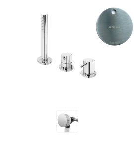 Bruma Leaf2 Bateria wannowo-natryskowa stojąca z wylewką w przelewie Satinox 1675212ST