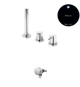 Bruma Leaf2 Bateria wannowo-natryskowa stojąca z wylewką w przelewie Night Sky 1675212NS