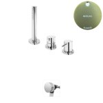 Bruma Leaf2 Bateria wannowo-natryskowa stojąca z wylewką w przelewie Sunrise 1675212SR