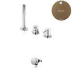 Bruma Leaf2 Bateria wannowo-natryskowa stojąca z wylewką w przelewie Sunset 1675212SS