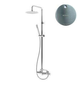 Bruma Leaf2 Bateria wannowo-natryskowa ścienna z deszczownicą Ø 250 mm Satinox 1672822ST