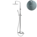 Bruma Leaf2 Bateria wannowo-natryskowa ścienna z deszczownicą Ø 250 mm Satinox 1672822ST