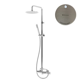 Bruma Leaf2 Bateria wannowo-natryskowa ścienna z deszczownicą Ø 250 mm Morning Mist 1672822MM