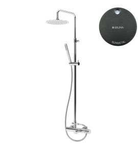 Bruma Leaf2 Bateria wannowo-natryskowa ścienna z deszczownicą Ø 250 mm Gunmetal 1672822MG