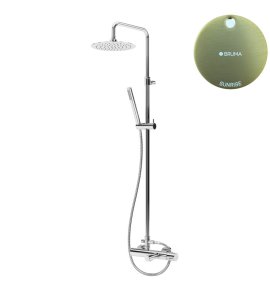 Bruma Leaf2 Bateria wannowo-natryskowa ścienna z deszczownicą Ø 300 mm Sunrise 1672832SR