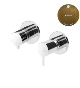 Bruma Leaf2 Bateria wannowo-natryskowa podtynkowa z 3 wyjściami Sunset PVD 1673124PS