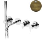 Bruma Leaf2 Bateria wannowo-natryskowa podtynkowa z wylewką Old Brass / Vieux Laiton 1672110LE