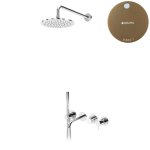 Bruma Leaf2 Bateria wannowo-natryskowa podtynkowy z deszczownicą Ø 250 mm Sunset 1672403SS