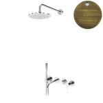 Bruma Leaf2 Bateria wannowo-natryskowa podtynkowy z deszczownicą Ø 250 mm Old Brass / Vieux Laiton 1672403LE