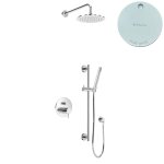 Bruma Leaf2 Zestaw natryskowa podtynkowy z deszczownicą Ø 230 mm i słuchawką na drążku Pure White 1673639PW