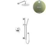 Bruma Leaf2 Zestaw natryskowa podtynkowy z deszczownicą Ø 250 mm i słuchawką na drążku Sunrise 1673742SR