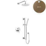 Bruma Leaf2 Zestaw natryskowa podtynkowy z deszczownicą Ø 250 mm i słuchawką na drążku Sunset 1673742SS