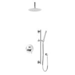 Bruma Leaf2 Zestaw natryskowa podtynkowy z deszczownicą sufitową Ø 230 mm i słuchawką na drążku Chrom 1673744CR