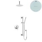 Bruma Leaf2 Zestaw natryskowa podtynkowy z deszczownicą sufitową Ø 230 mm i słuchawką na drążku Pure White 1673744PW