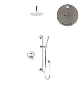 Bruma Leaf2 Zestaw natryskowa podtynkowy z deszczownicą sufitową Ø 250 mm i słuchawką na drążku Morning Mist 1673746MM