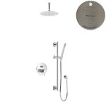 Bruma Leaf2 Zestaw natryskowa podtynkowy z deszczownicą sufitową Ø 250 mm i słuchawką na drążku Morning Mist 1673746MM