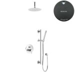 Bruma Leaf2 Zestaw natryskowa podtynkowy z deszczownicą sufitową Ø 250 mm i słuchawką na drążku Gunmetal 1673746MG